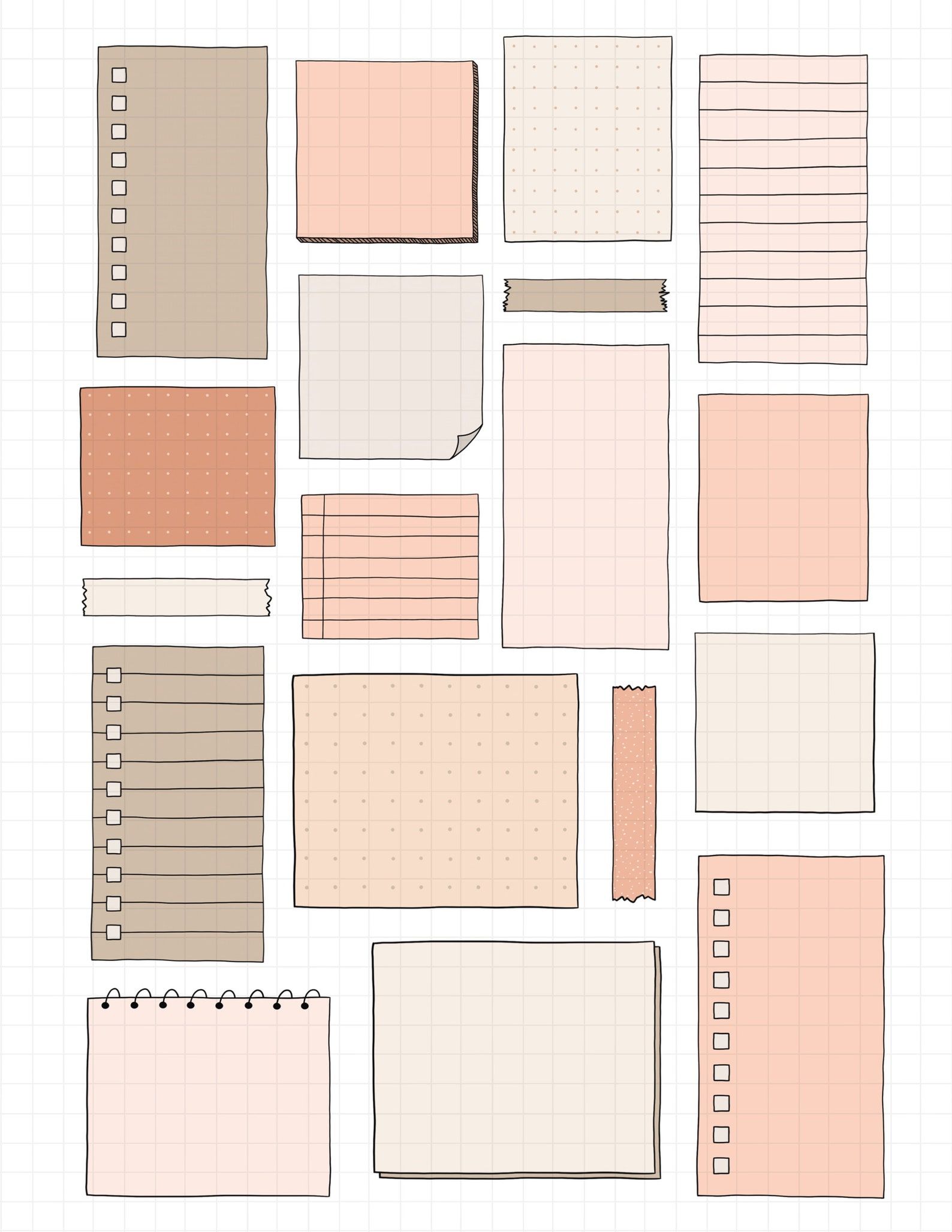 NOTES & NOTEPADS Digital Stickers, Sticky Notes Pre-cropped Digital Planner Stickers, GoodNotes Stickers, Bonus Stickers